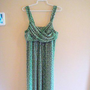 Soma Green Print Stretch Maxi Dress Large
